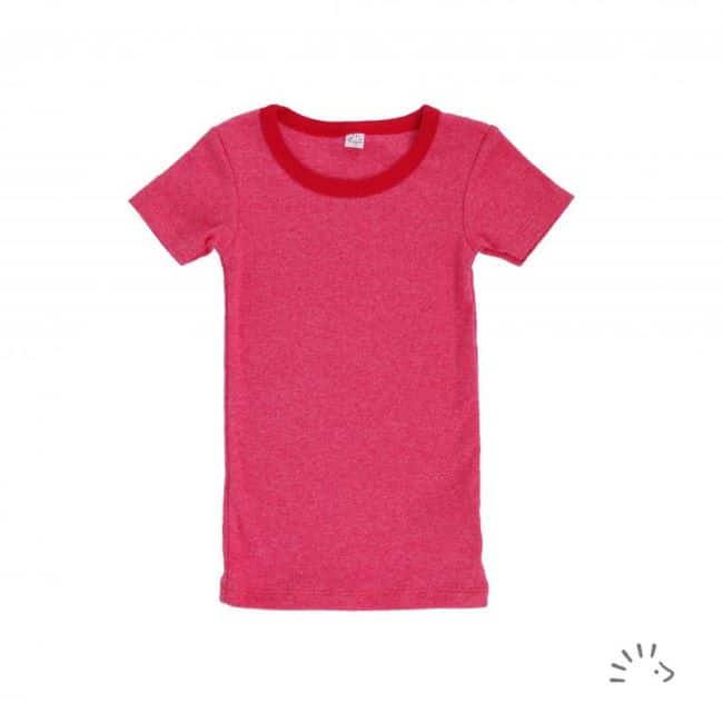 maillot de corps coton bio Gots de IoBio Popolin - Rouge